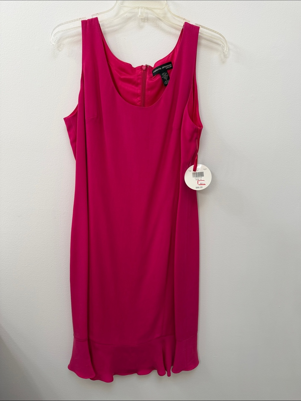 Valerie Dresses Hot Pink Silk Sleeveless Midi Dress